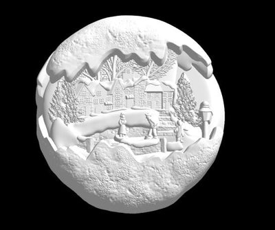 Snowy Winter Village Plastic Mold, bath bomb mold, soap mold, globe mold, resin mold, scenic mold, snow globe mold, snow Mold, village mold