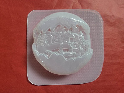 Snowy Winter Village Plastic Mold, bath bomb mold, soap mold, globe mold, resin mold, scenic mold, snow globe mold, snow Mold, village mold