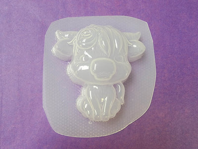 Highland Cow Cutie Plastic Mold or Silicone mold, bath bomb mold, soap mold, cow mold, resin mold, calf mold, chocolate mold, farm mold,