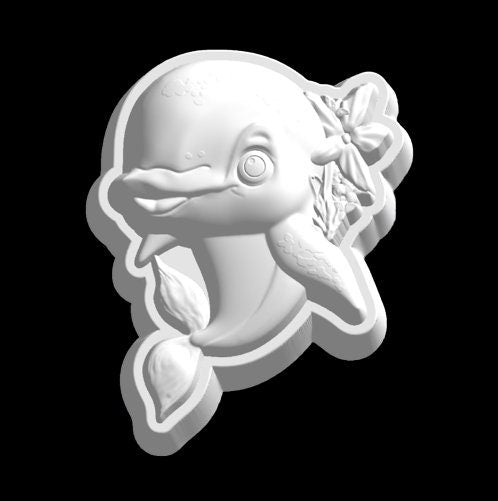 Dolphin Cutie Plastic Mold or Silicone mold, bath bomb mold, soap mold, dolphin mold, resin mold, calf mold, chocolate mold, flower mold,