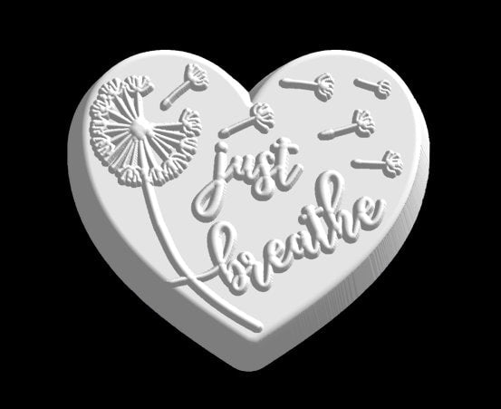 Just Breathe Dandelion Heart Plastic Mold or Silicone mold, bath bomb mold, soap mold, affirmation mold, resin mold, sweet mold, dandelion