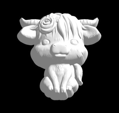 Highland Cow Cutie Plastic Mold or Silicone mold, bath bomb mold, soap mold, cow mold, resin mold, calf mold, chocolate mold, farm mold,