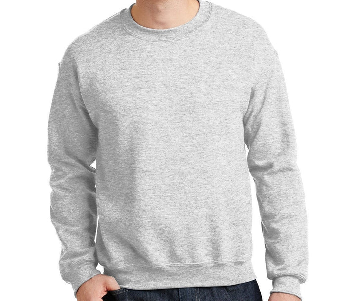Plain light grey crewneck sweatshirt shown as a colour option.