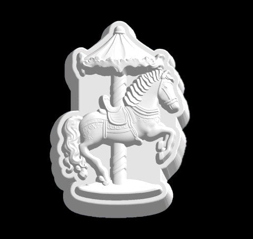 Carousel Horse at the Fair Plastic Mold or Silicone mold, bath bomb mold, soap mold, horse mold, resin mold, carousel mold, county fair mold