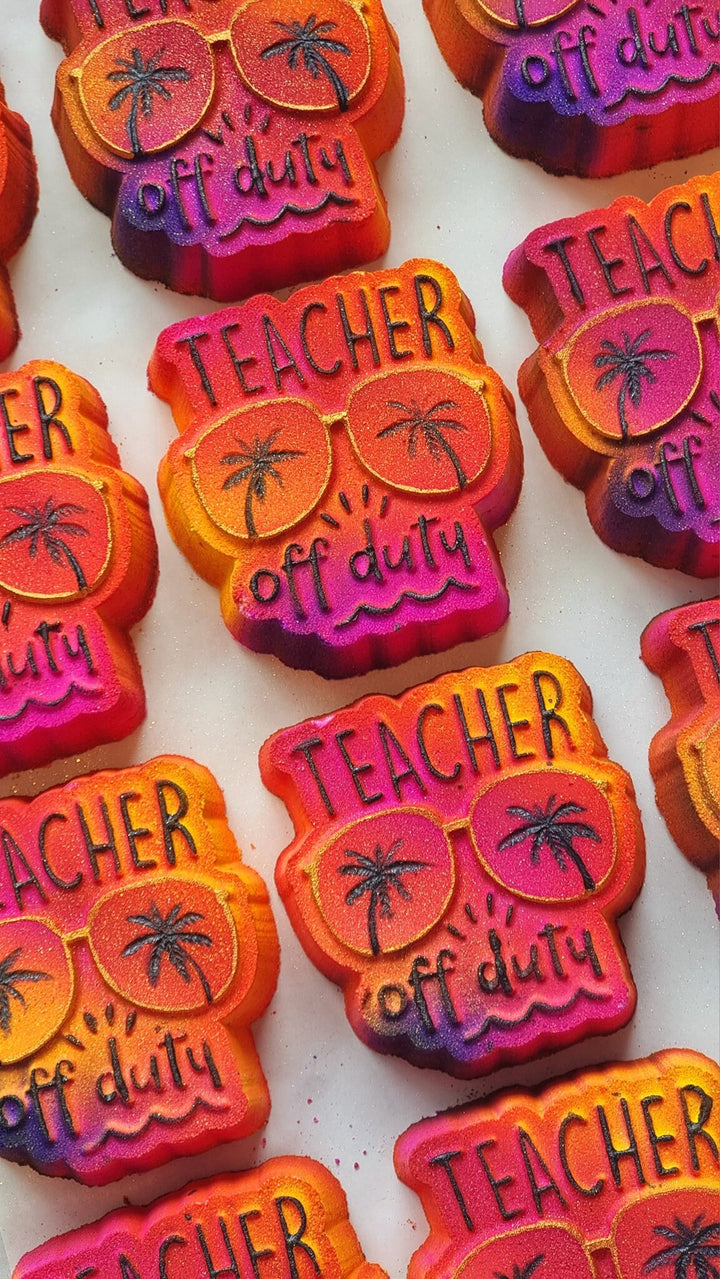 Teacher Off Duty Plastic Mold or Silicone mold, bath bomb mold, soap mold, resin mold, chocolate mold, sunglasses mold, teacher mold, palm