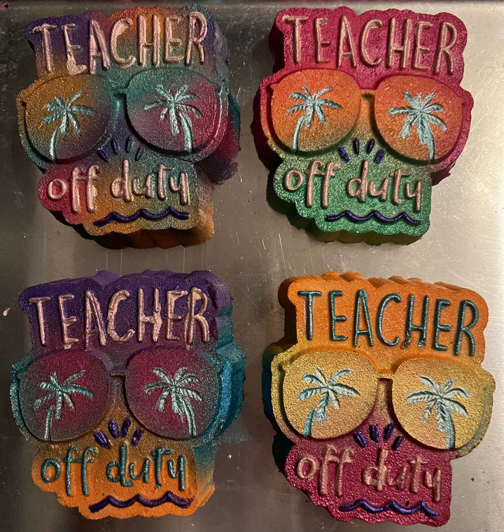 Teacher Off Duty Plastic Mold or Silicone mold, bath bomb mold, soap mold, resin mold, chocolate mold, sunglasses mold, teacher mold, palm