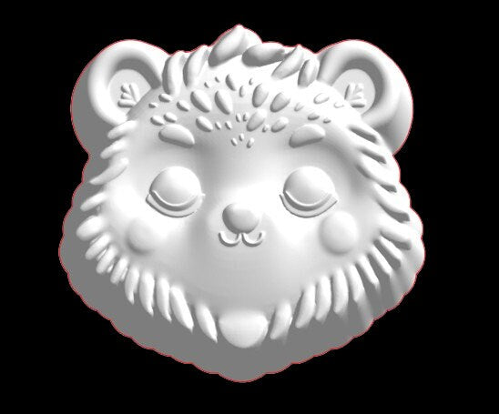 Sleepy Bear Face Plastic Mold or Silicone mold, bath bomb mold, soap mold, bear mold, resin mold, cute mold, chocolate mold, bear head mold