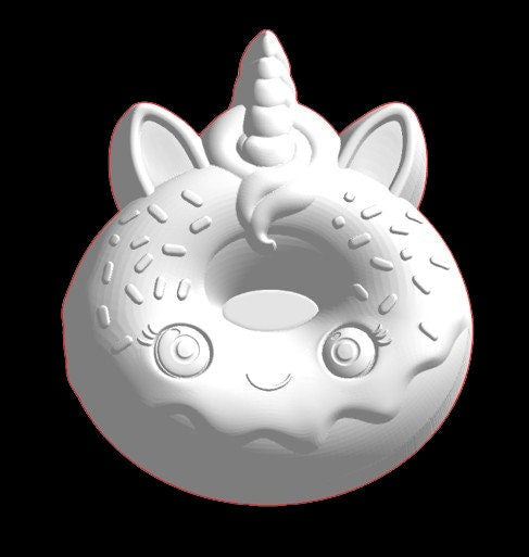 Unicorn Donut V2 Plastic Mold or Silicone mold, bath bomb mold, soap mold, donut mold, resin mold, unicorn mold, chocolate mold, doughnut