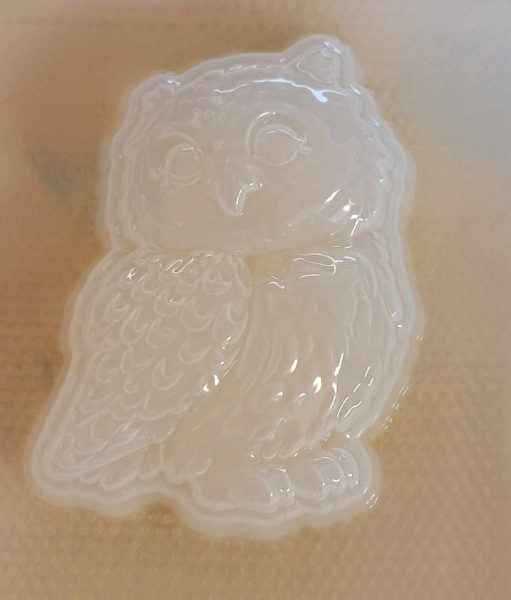Snow Owl Plastic Mold or Silicone mold, bath bomb mold, soap mold, owl mold, resin mold, bird mold, chocolate mold, feather mold, sleepy owl