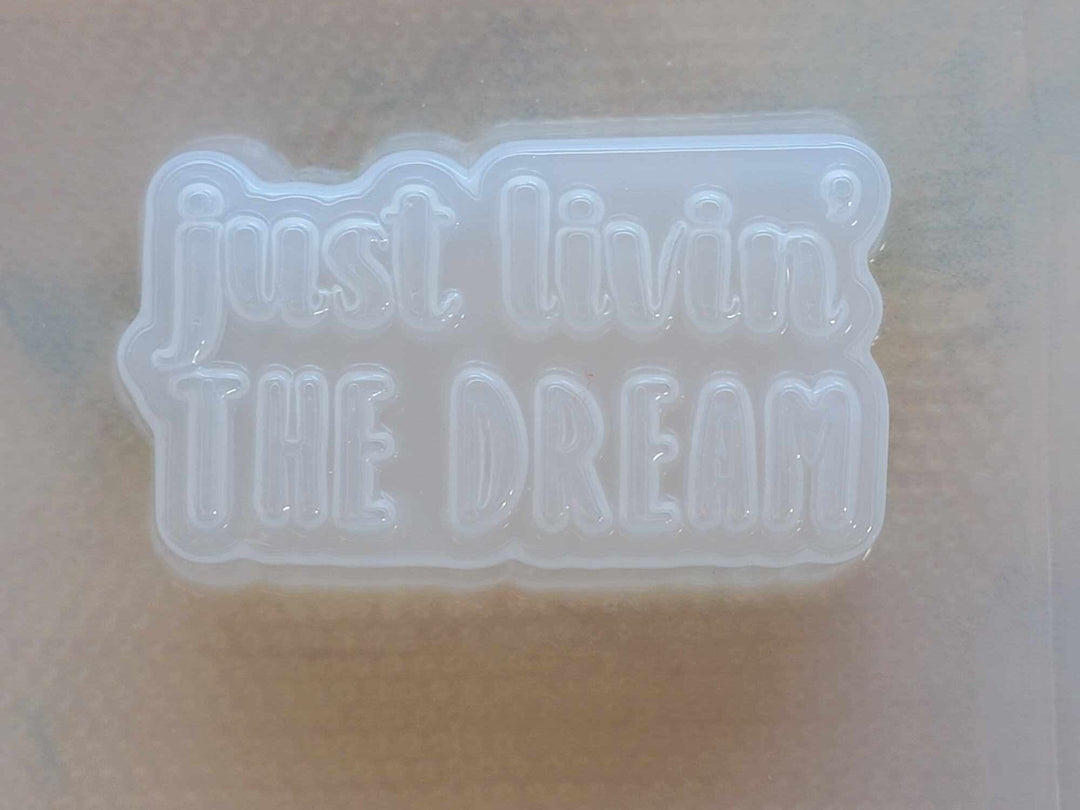Clear plastic mold of the just livin&
