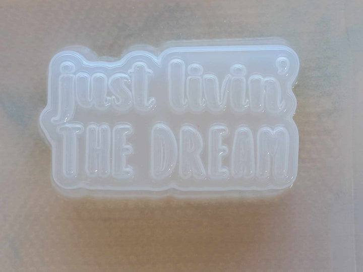 Clear plastic mold of the just livin&