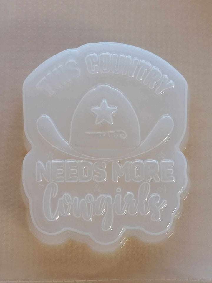 This Country Needs More Cowgirls Plastic or Silicone mold, bath bomb mold, soap mold, western mold, resin mold, cowgirl mold, chocolate mold