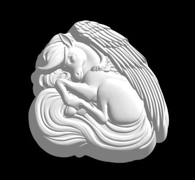 Sleeping Baby Pegasus Plastic Mold, Pegasus mold, bath bomb mold, soap mold, resin mold, fantasy mold, horse mold, baby horse mold, wing