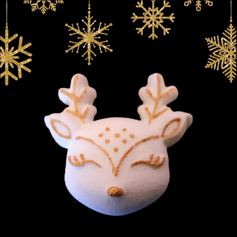 Sleepy Reindeer Plastic Mold or Silicone mold, bath bomb mold, soap mold, deer mold, resin mold, reigndeer mold, kawaii mold, caribou mold