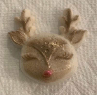 Sleepy Reindeer Plastic Mold or Silicone mold, bath bomb mold, soap mold, deer mold, resin mold, reigndeer mold, kawaii mold, caribou mold