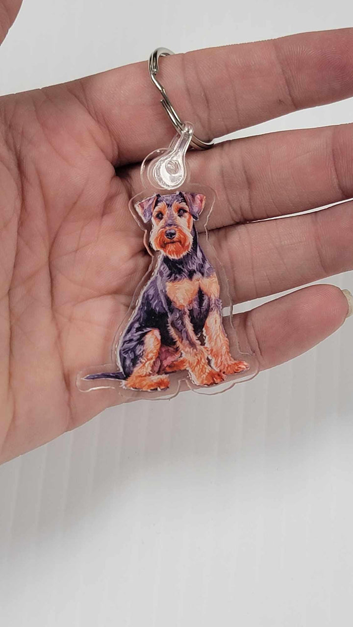 Airedale Terrier 2" Double-Sided Acrylic Keychain - Cute Dog Lover Gift - Durable and Lightweight