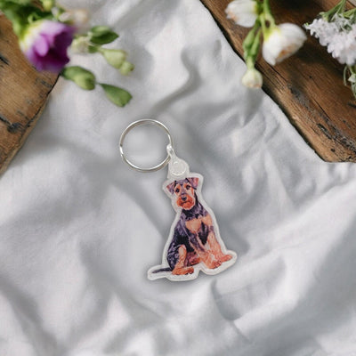 Airedale Terrier 2" Double-Sided Acrylic Keychain - Cute Dog Lover Gift - Durable and Lightweight