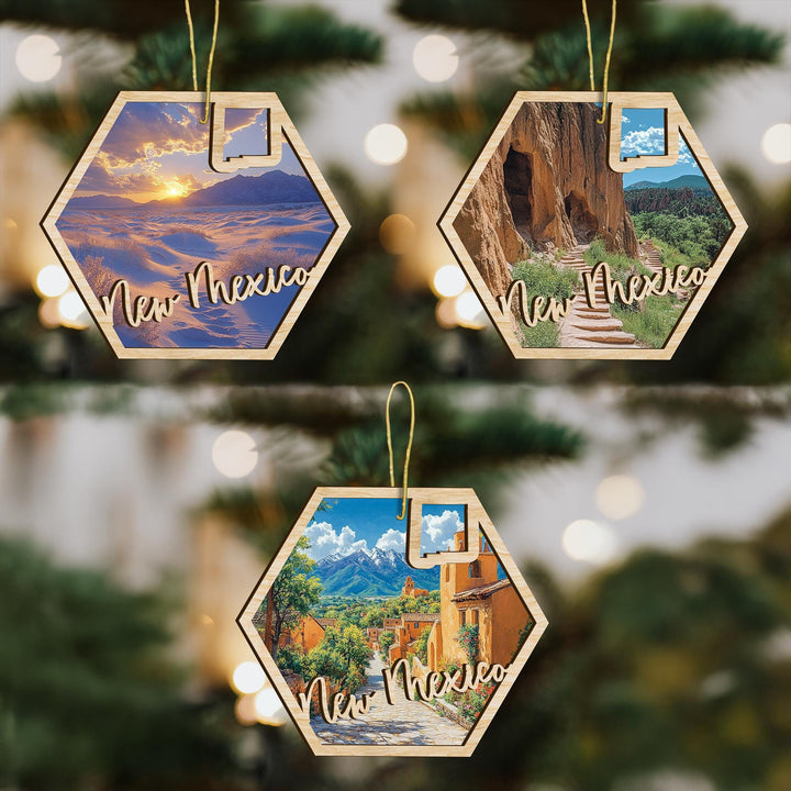 New Mexico state wood ornament