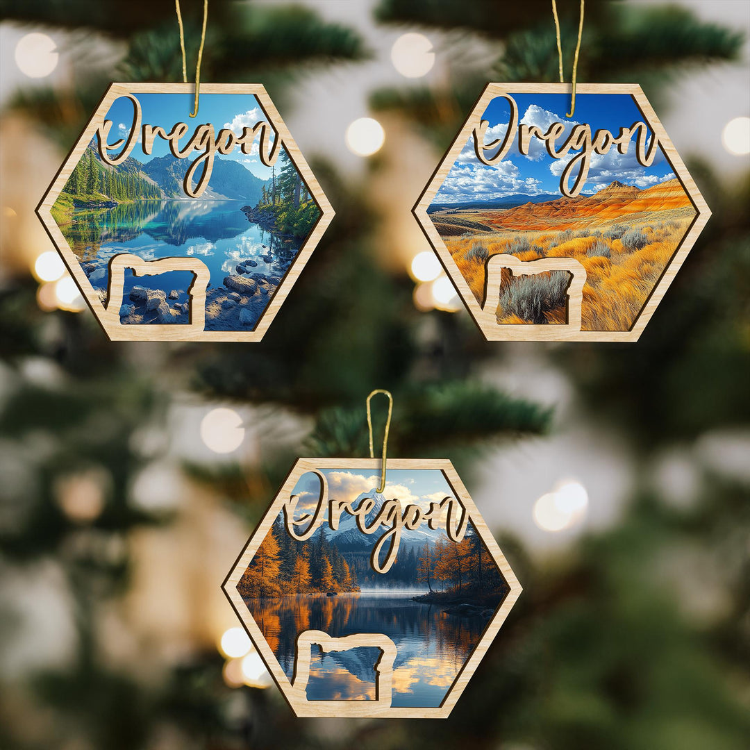 Oregon state wood ornament