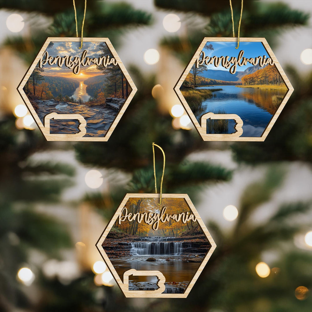 Pennsylvania state wood ornament