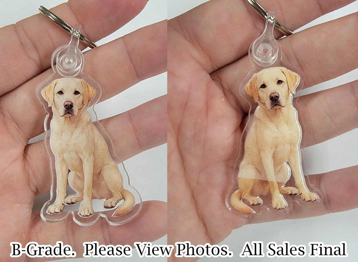 Yellow Labrador Acrylic Keychain, Adorable 2" Double-Sided Acrylic Black Labrador Keychain - Loyal Dog Lover Gift - Durable and Lightweight