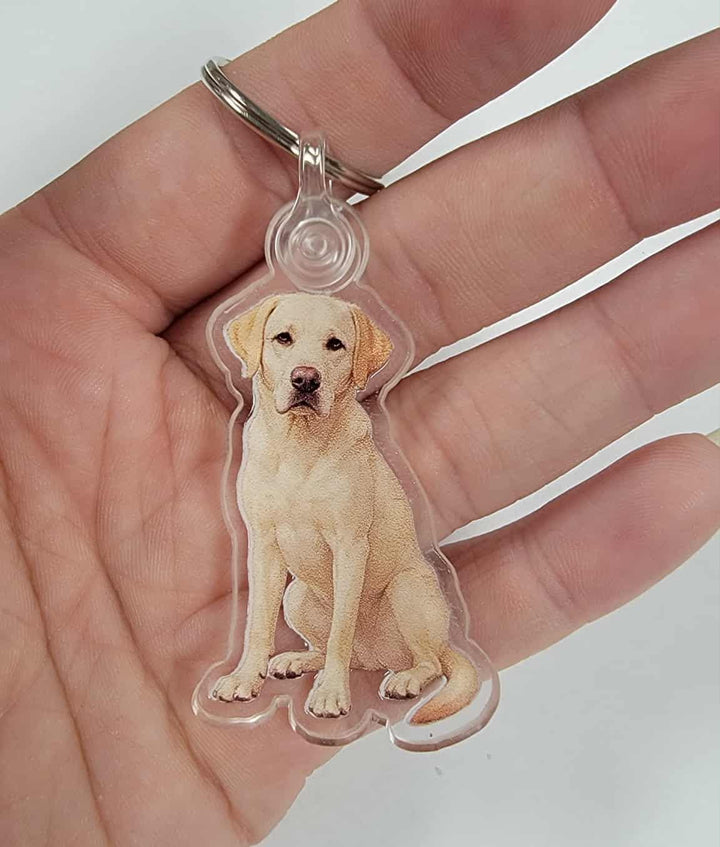 Fox Red Labrador Acrylic Keychain, Adorable 2" Double-Sided Acrylic Black Labrador Keychain - Loyal Dog Lover Gift - Durable and Lightweight