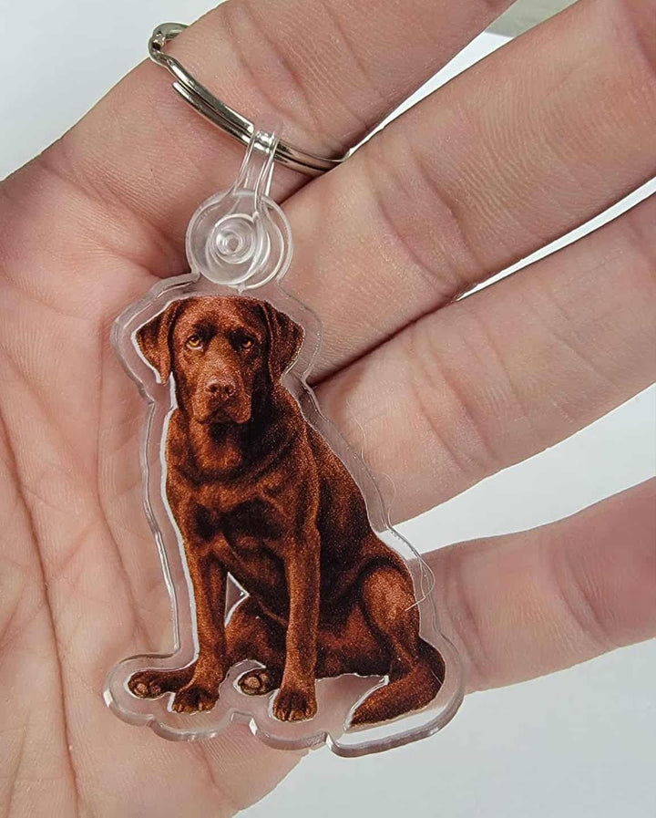 Labrador Acrylic Keychain, Adorable 2" Double-Sided Acrylic Black Labrador Keychain - Loyal Dog Lover Gift - Durable and Lightweight