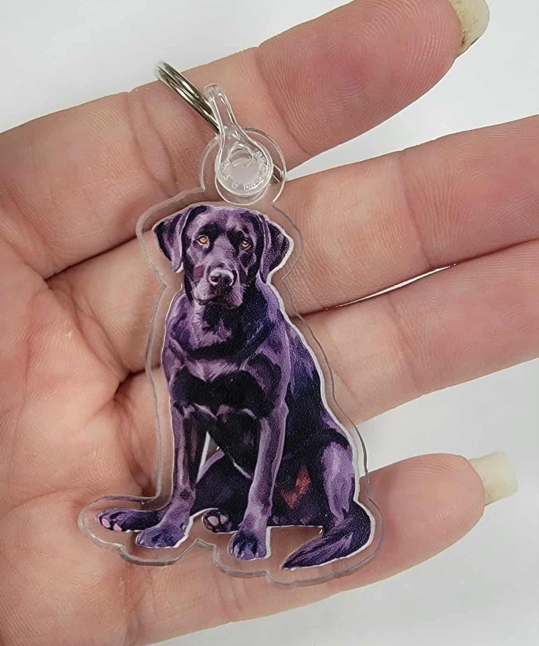 Yellow Labrador Acrylic Keychain, Adorable 2" Double-Sided Acrylic Black Labrador Keychain - Loyal Dog Lover Gift - Durable and Lightweight