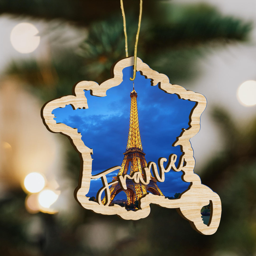 France wood ornament hanging display