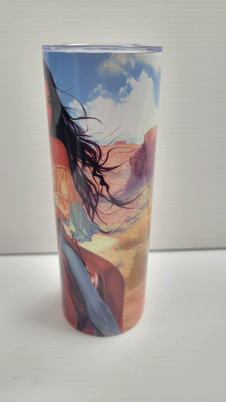 Cowgirl tumbler, size and dimensions reference