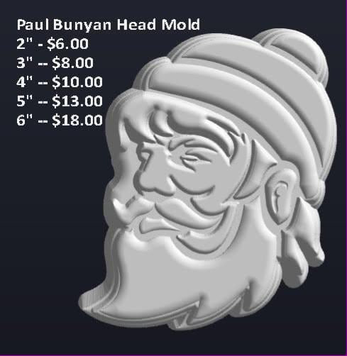 Lumberjack head mold in profile with a ridged knit cap, furrowed brow and thick layered beard.