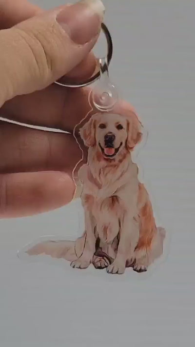 Golden Retriever Acrylic Keychain