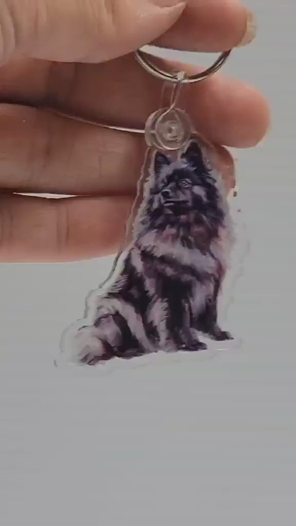 Keeshond Acrylic Keychain