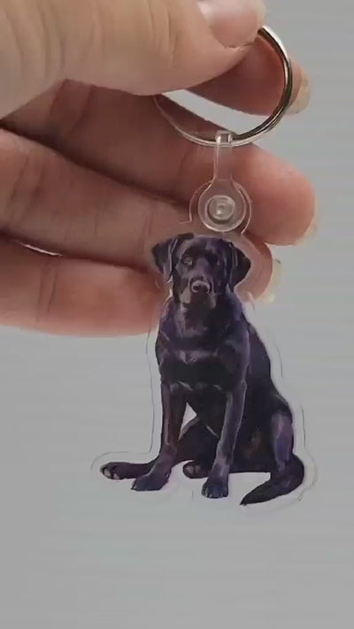 Black Labrador Acrylic Keychain