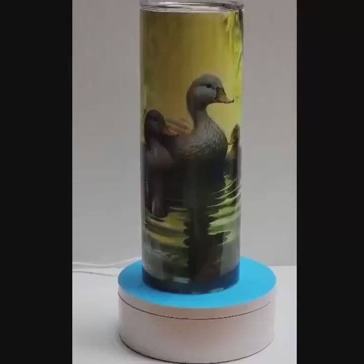 Serene Duck Family 20oz Tumbler - Handmade Stainless Steel Insulated Drinkware