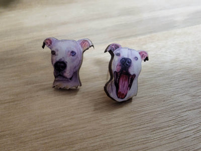 Wood Dog Breed Stud Earrings