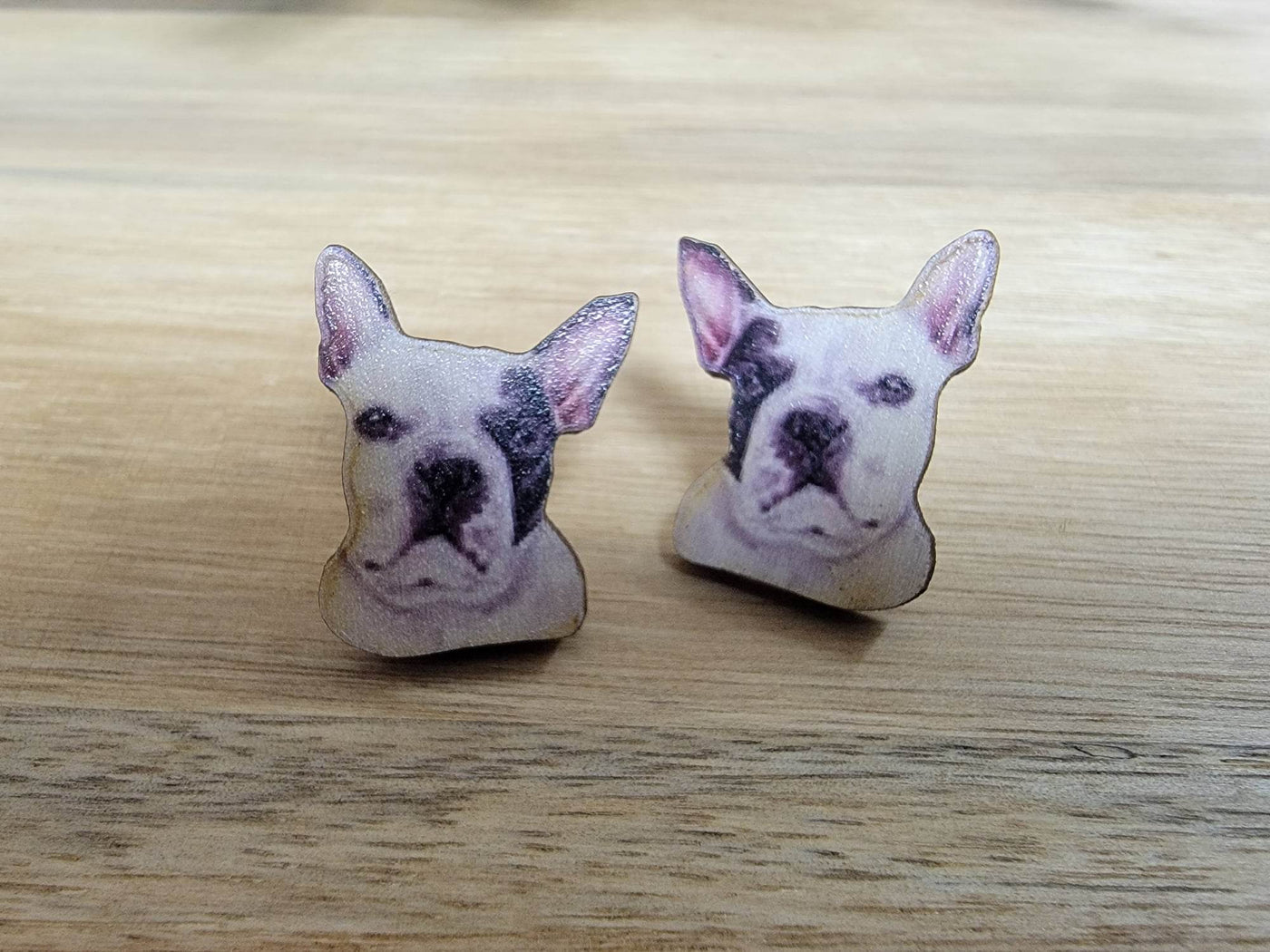 Wood Dog Breed Stud Earrings