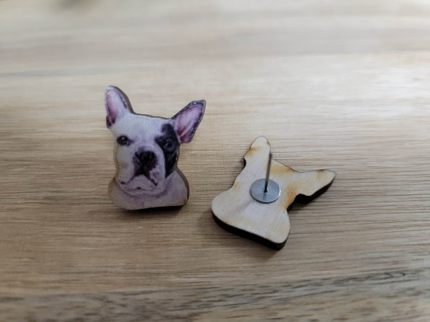 Wood Dog Breed Stud Earrings