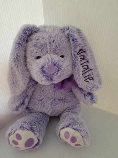 Personalized Embroidered Plush Bunny - Embroidery on ear