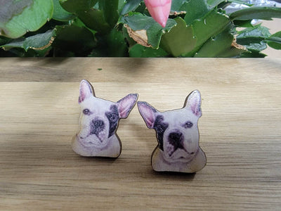 Wood Dog Breed Stud Earrings