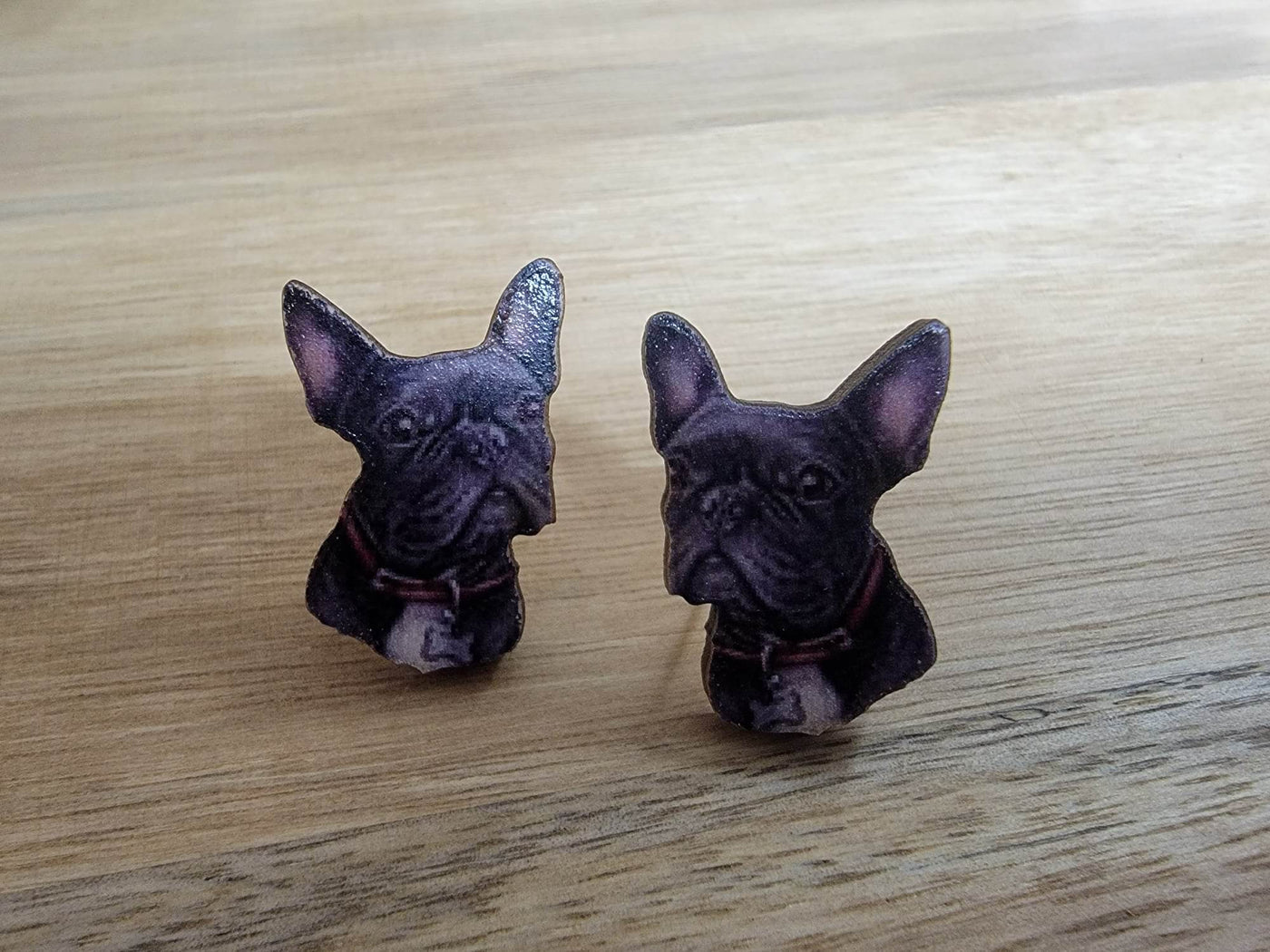 Wood Dog Breed Stud Earrings