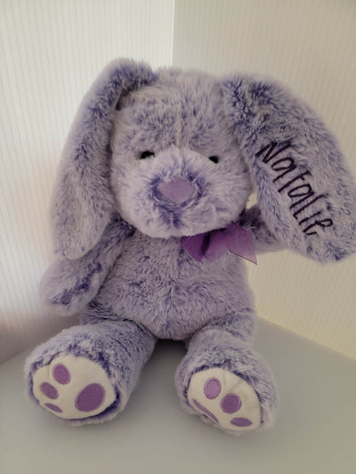 Personalized Embroidered Plush Bunny - Embroidery on ear