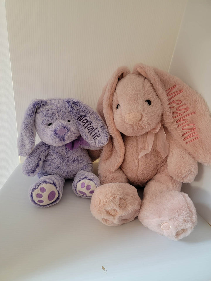 Personalized Embroidered Plush Bunny - Embroidery on ear