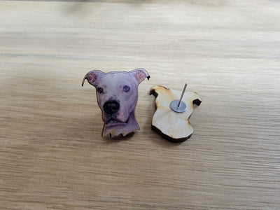 Wood Dog Breed Stud Earrings