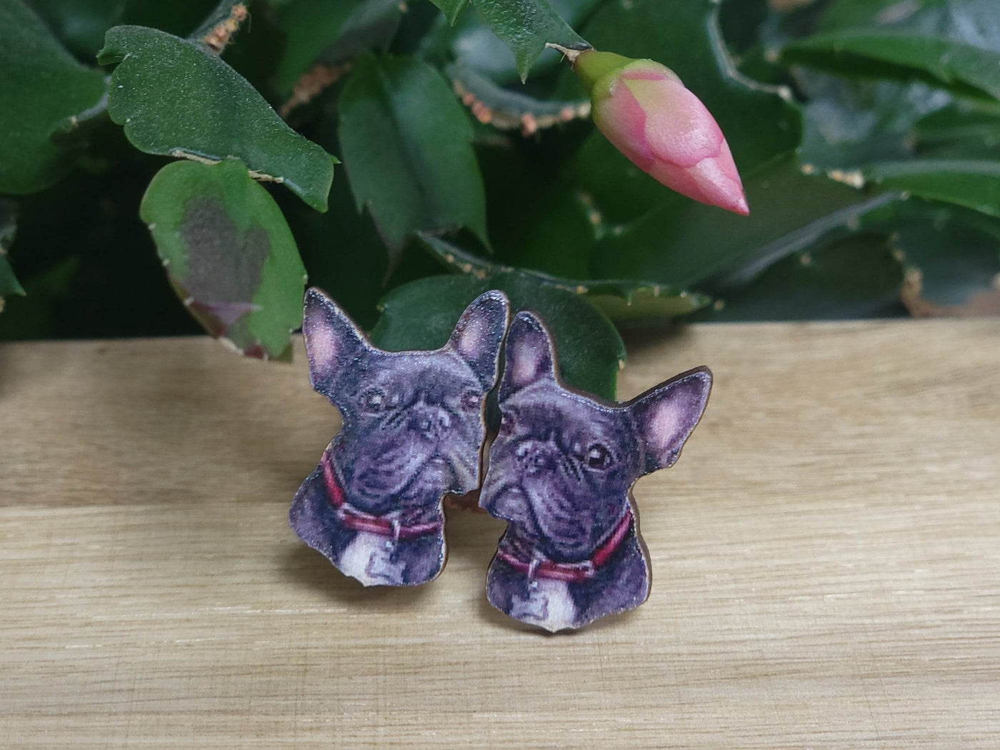 Wood Dog Breed Stud Earrings