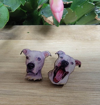 Wood Dog Breed Stud Earrings