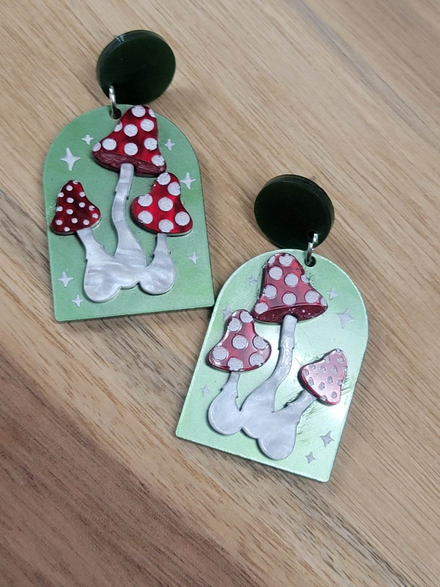 Acrylic Mushroom Earrings