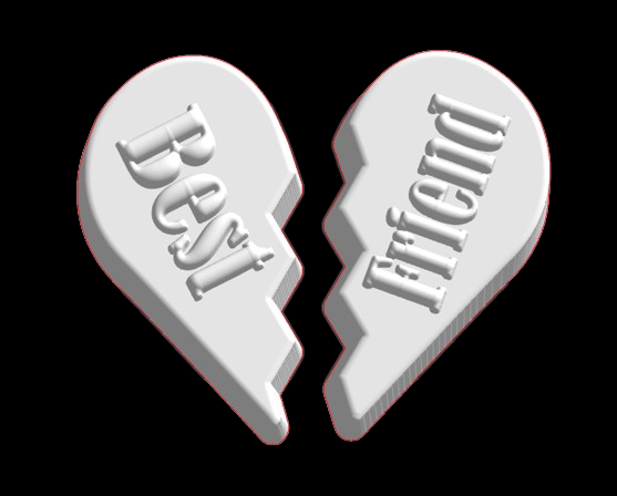 Best Friend Heart Puzzle Mold Version 2  - 2 partMold