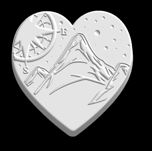 Compass Heart Mold