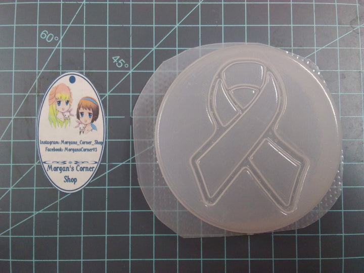 Awareness Ribbon Disc Plastic Mold or Silicone mold, bath bomb mold, soap mold, ribbon mold, Awareness mold, disc mold, support ribbon mold